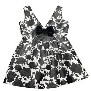 Kate Spade Floral Peplum Babydoll Top XS Bow Open Back Going Out Clubwear Resort